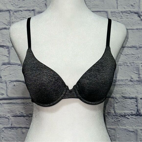 Victoria Secret Uplift Semi Demi Bra Size 32B Black heathered color - Picture 1 of 10